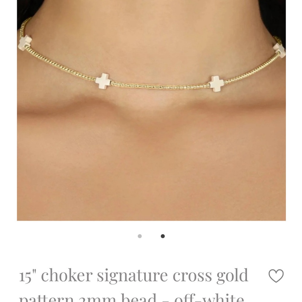 Gold and White Minimalist Choker Necklace